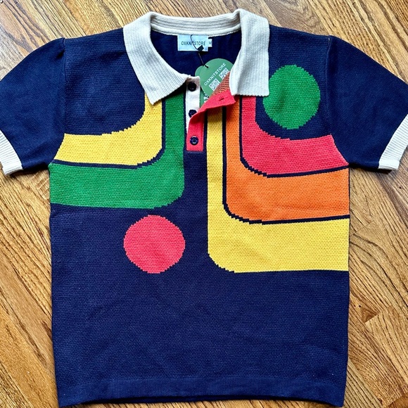 NWT - retro look Short Sleeved Sweater - Picture 1 of 8